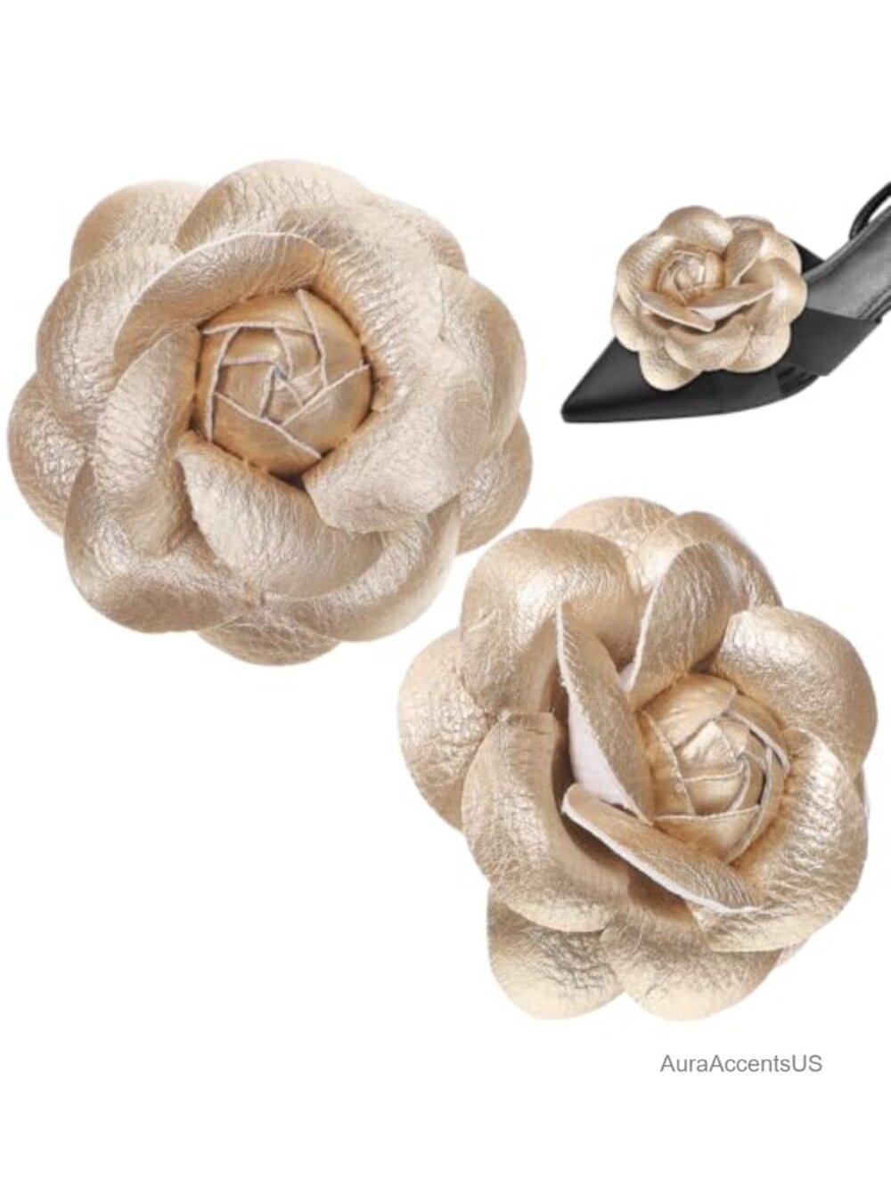 Floral Shoe Clips Satin Removable Shoe Jewelry Bridal Party Heel Charms